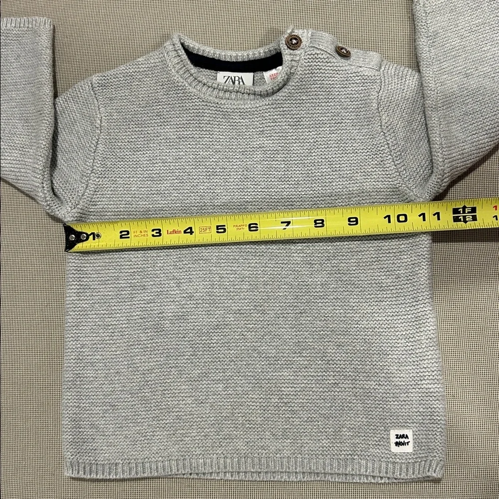 Zara Baby Cotton Knit Light Gray Sweater